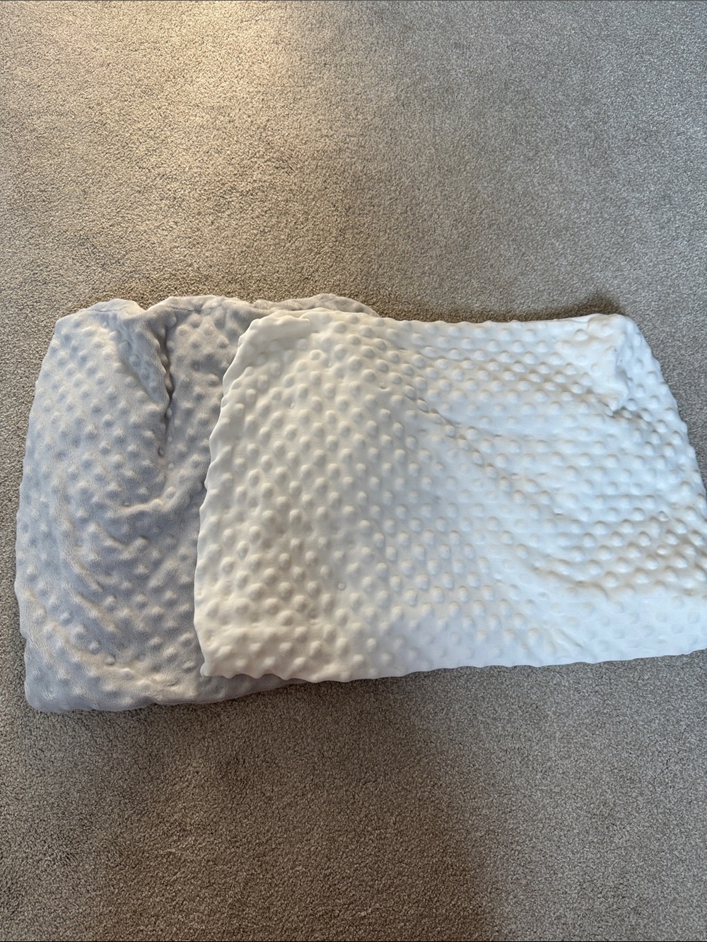 ✨ pack of 2- Soft Minky Baby changing pad cover- White and Light Gray